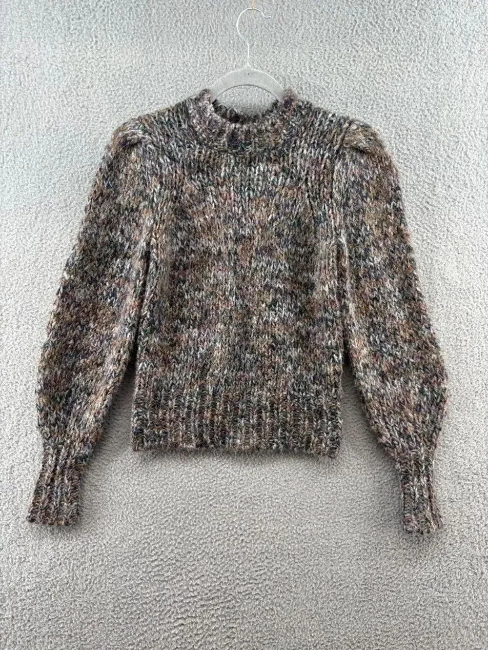 Veronica Beard Chaya Sweater Multi Alpaca Mohair XS Balloon Sleeve